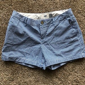 Old Navy blue and white checkered shorts size 0